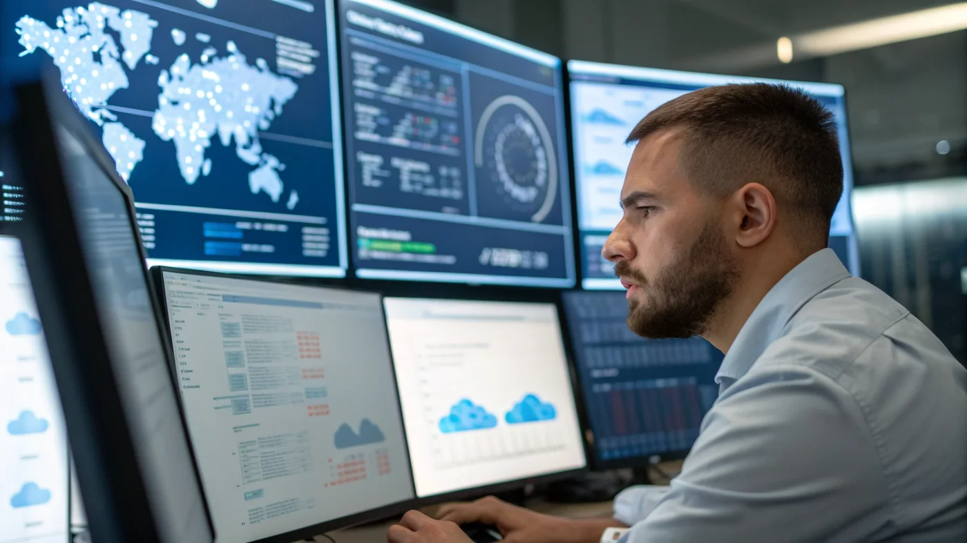 Analyste cybersécurité supervisant la sécurité cloud